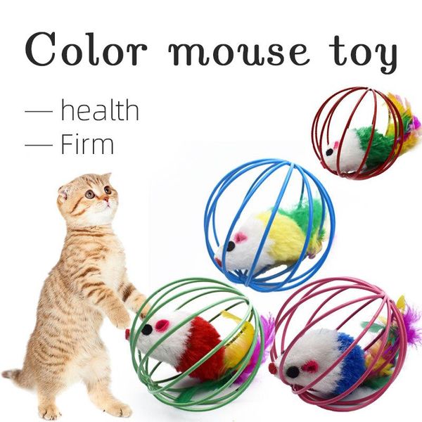 

cat toys pet products mouse pelÃºcia catnip pp with bells in the cage juguetes gato plush toy for katten supplier