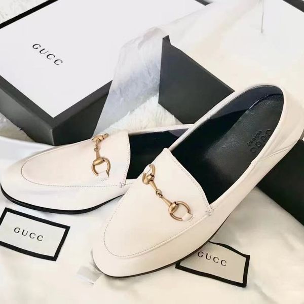 

genuine leather lefu shoes 2021 autumn new horseshoe buckle heel small two wear single one pedal, Black