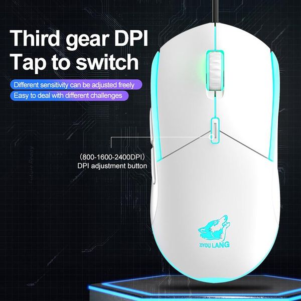 

poelectric usb wired gaming mouse 6 buttons 2400 dpi programmable rgb backlit ergonomic optical mice