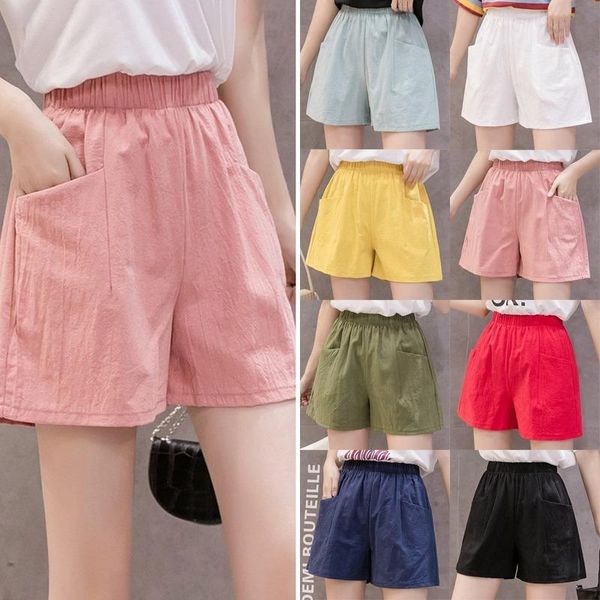 

women's shorts 2021 summer casual cotton linen high waist woman streetwear short pants, White;black