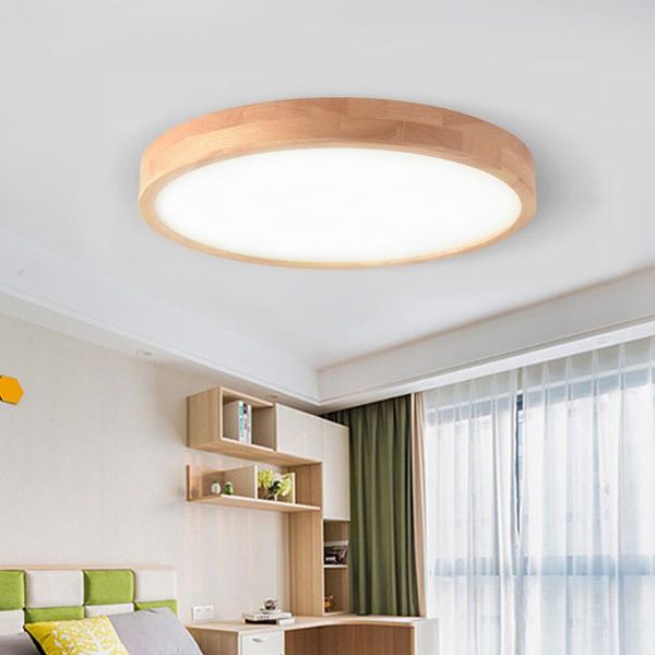 

ceiling lights lukloy modern ultra-thin 4.5cm lamp solid wood bedroom living room dimming with remote control nordic simple