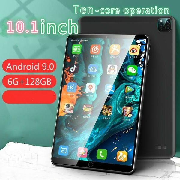 

tablet pc 10.1 inch rear three cameras 6gb + 128gb rom 4g call phone android 9.0 octe core dual sim card screen gps