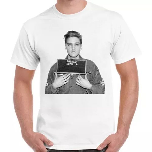 

elvis presly mugscool gift vintage retro t shirt 1899, White;black