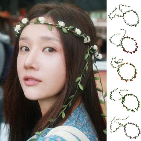 

decorative flowers & wreaths artificial flower sweet imitation wreath headdress hair decoration seaside holiday home decor fake #py