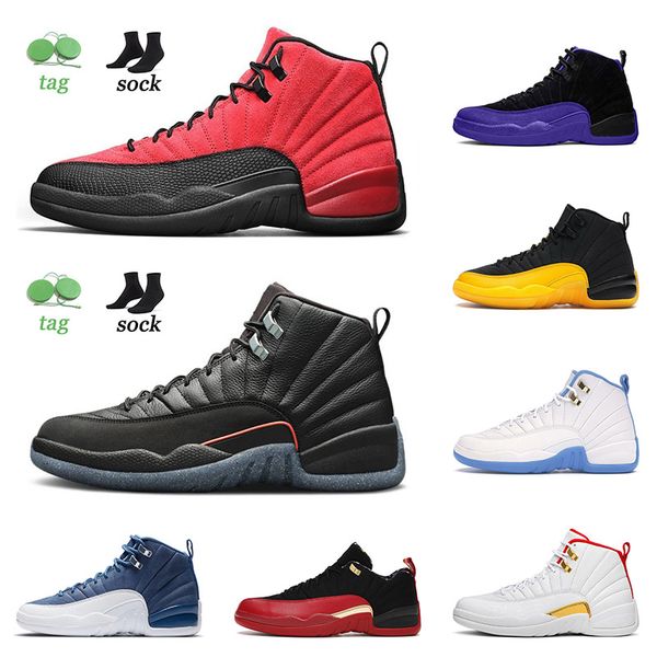 

2021 arrival basketball shoes 12 12s jumpman flu game grind low easter ice cream indigo university gold the master trainers sneakers size 13, White;red