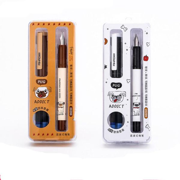 

fashion fountain pen with gift box set medium nib blue ink smooth writing pens