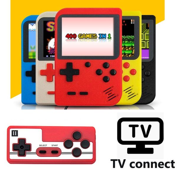 

portable mini handheld retro game console 8-bit color lcd screen player built-in 400 games players