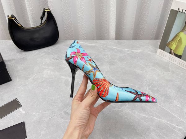 

2022 spring and summer dress shoes design sense niche silk high heels stiletto pointed toe european and american temperament pumps, Black