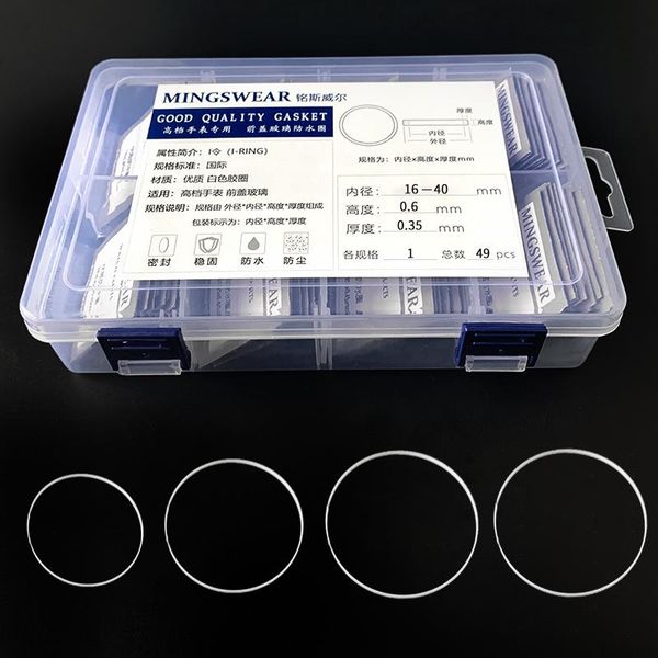

repair tools & kits [total 49pcs] white gasket for front glass 16-40mm dia high 0.6 thick 0.35mm watch parts