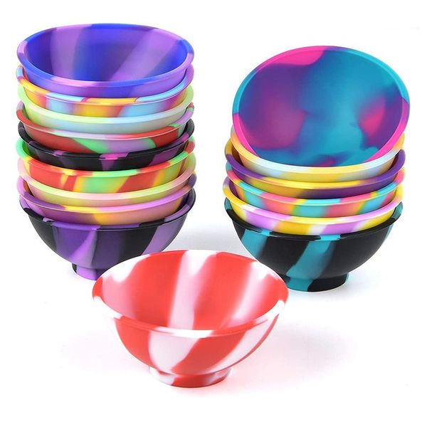 

bowls 16pcs/set portable kitchen silicone multicolor reusable snack spice container sauce nuts candy fruits display plate