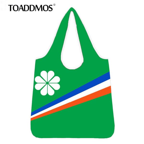 

storage bags toaddmos 3d island kwajalein flag green shopper women large capacity home kitchen shoulder for girls
