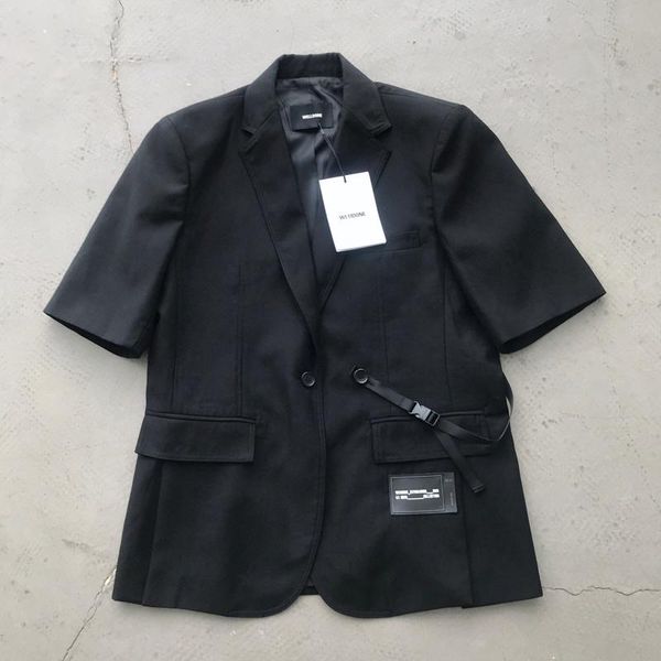

men's suits & blazers we11done jacket simple style couple suit with side buckle webbing welldone street fashion casual, White;black