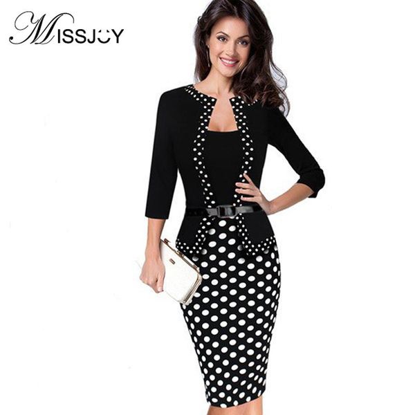 

casual dresses missjoy modis business office women patchwork fake two piece dress belt love republic square collar 2021 ukraine, Black;gray
