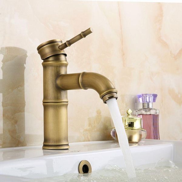 

bathroom sink faucets [short curved] antique copper bamboo vessel curved faucet single handle short spout bath tub mixer taps deck mount