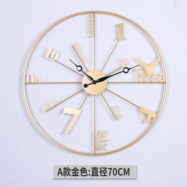 

wall clocks personality fashion clock simple metal creative living room modern design nordic reloj pared home decor eb5wc