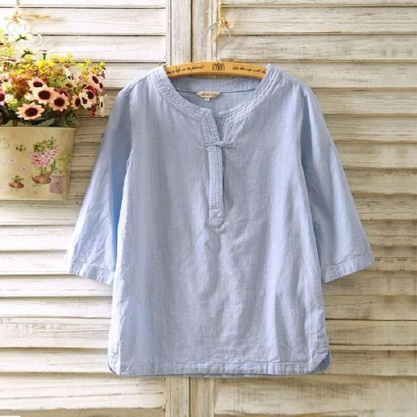 

aransue s xxl three quarter women sleeve summer linen national trend lantern pullover shirts for spring clothing, White