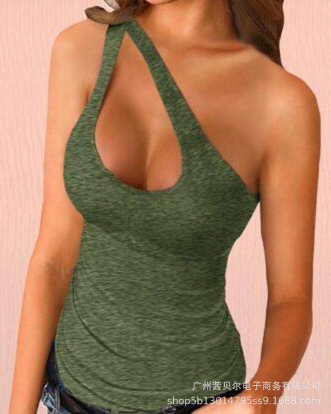 

casual dresses 2021 summer fashion slim slant shoulder vest, Black;gray