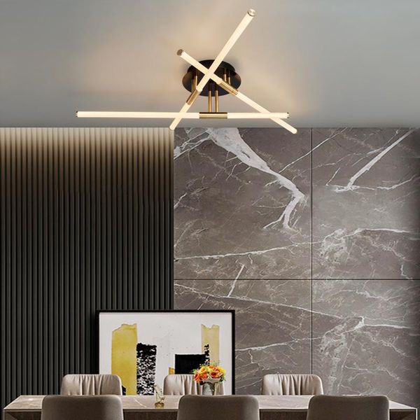 

ceiling lights lodooo modern led living room bedroom black/gold restaurant kitchen lamps acrylic indoor lighting