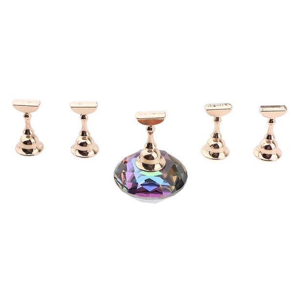

nail tips stand holder, magnetic alloy art display tip holder for salon diy and practice manicure decorations, Silver;gold