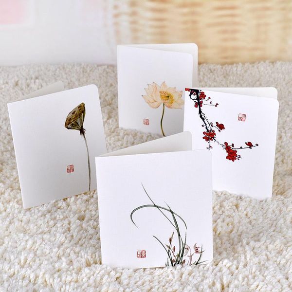 

greeting cards 8pcs/pack chinoiserie bamboo kids birthday cute happy metallic plum orchid 2021 style