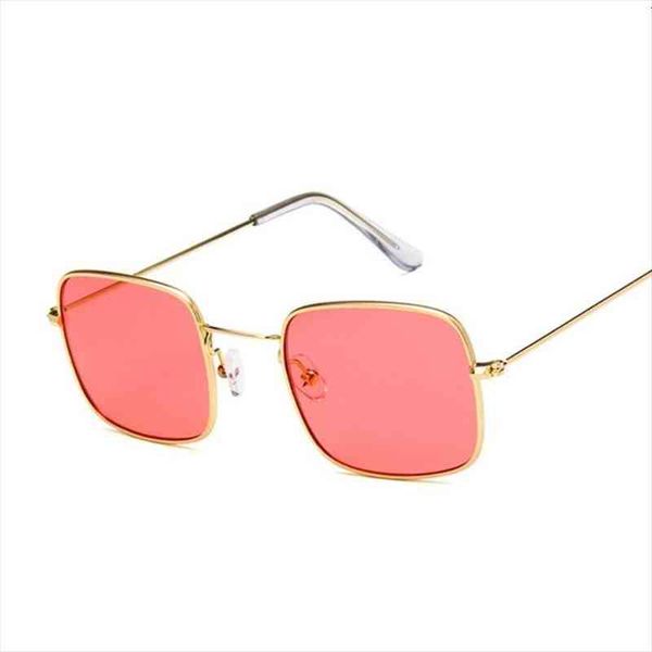 

metal frame square sunglasses small-frame vintage sun glasses female ocean blue pink clear sunglass for women retro eyeglasses, White;black