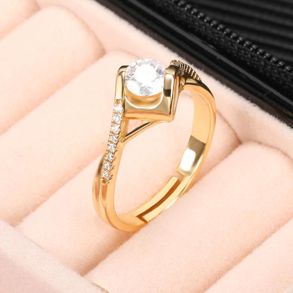 

wedding rings adjustable crystal zircon cz for women romantic jewelry mini heart ring bridesmaid accessories bague femme 2021, Slivery;golden