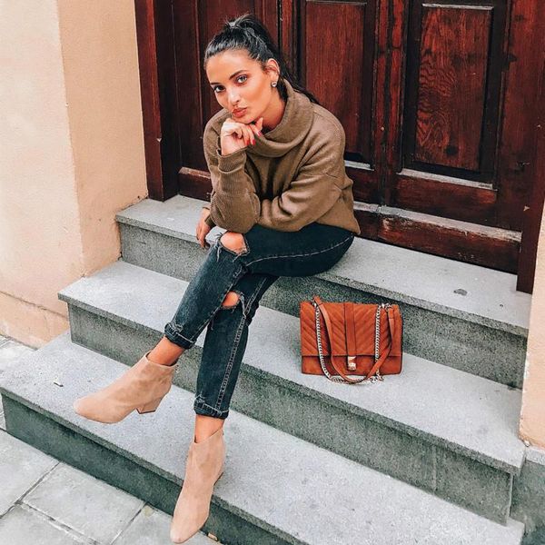 

women's sweaters autumn and winter turtleneck sweater loose comfortable fashion knitted hedging, White;black