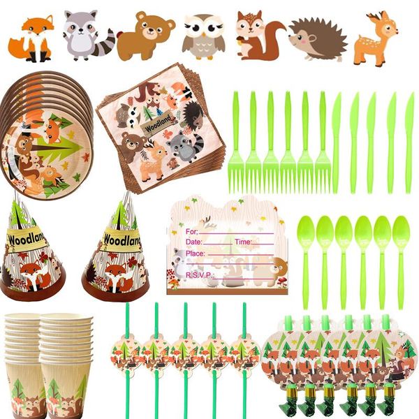 

disposable dinnerware jungle zoo animal theme party supplies paper cup plate banner birthday school and children baby shower decorations