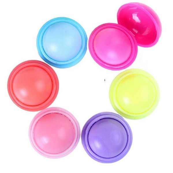 

2021 cute round ball lip balm 3d lip balm fruit flavor lip beauty natural moisturizing lips care balm lipstick