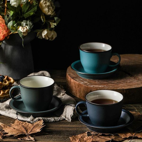

mugs creative european ceramic coffee cup and plate afternoon flower tea breakfast milk retro