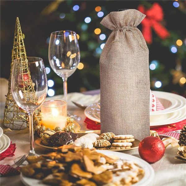 Sacchetti regalo colorati per bottiglie di vino con coulisse per matrimoni, bomboniere, Natale, feste e degustazioni di vini per feste LLA7153