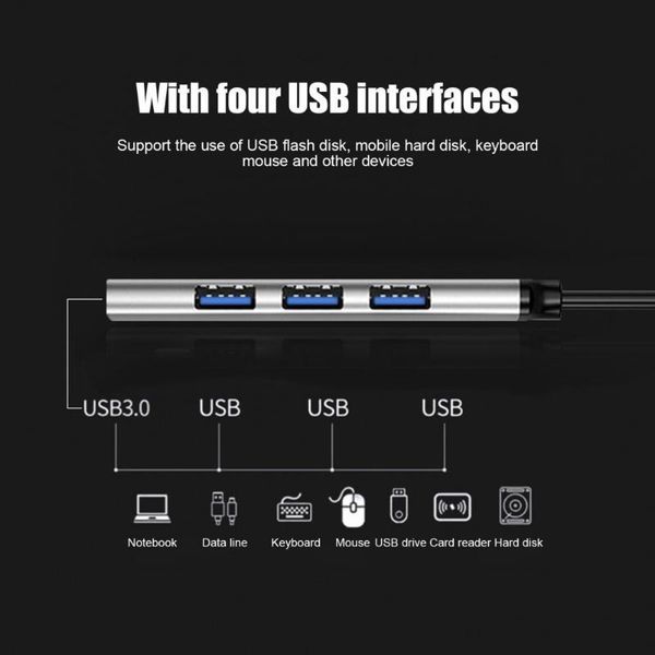 

hubs widely compatibility lightweight 4 ports type-c usb monitor hub adapter for daily use