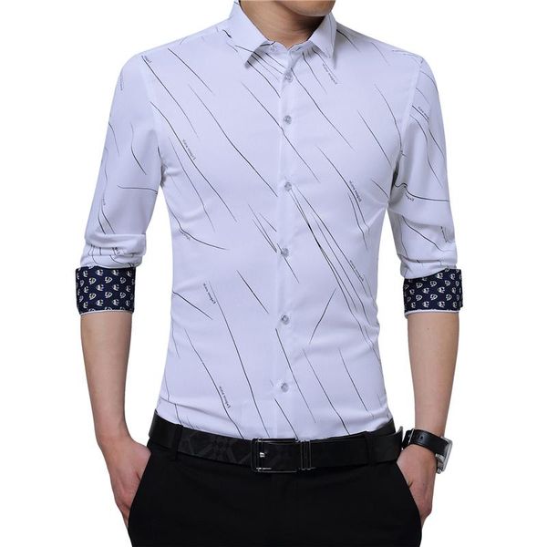 

men's casual shirts arrival plus size mens formal meteor print long sleeve blouse for men  - 5xl imported shirt, White;black