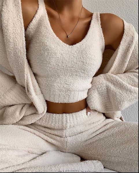 

two women tracksuits piece set v neck tank and long pants sleeveless tracksuit conjunto feminino elastic, Gray