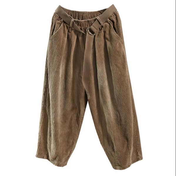 

women's shorts 2021 autumn wide leg fashion wild casual solid color corduroy high waist -6xl pants & capris, Black;white