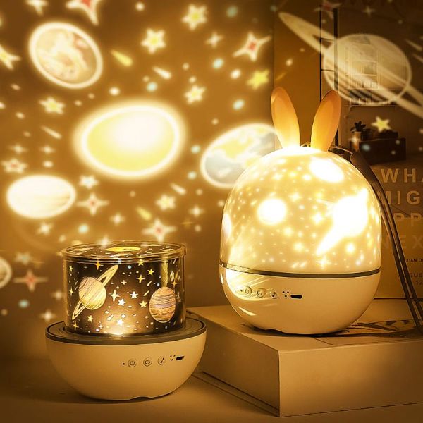 

strings starry sky projection lamp led charging rotating atmosphere night light creative children's birthday gift