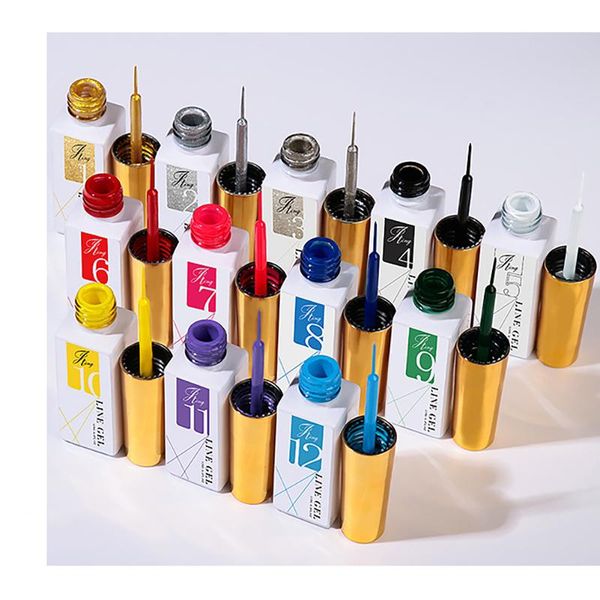 

nail gel 1bottle 12ml art line polish drawing 12 colors paint nails lacquer diy painting varnish liner tool, Red;pink