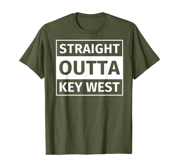 

straight outta key west t-shirt, White;black