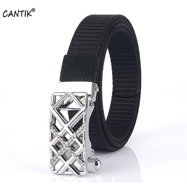 

belts cantik ladies 2.5cm width nice quality lady nylon diamond pants automatic buckle metal clothing accessories women cbca232, Black;brown