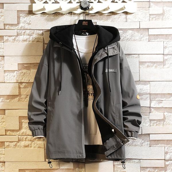 

men's jackets black mens fake two pieces casual oversize coat fashion streetwear vintage clothing outwear, Black;brown
