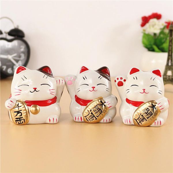 

interior decorations car ceramic lucky cat cute ornaments decoration