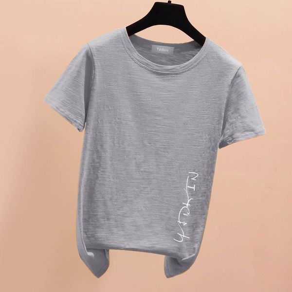 

classic summer breathable soft short sleeve casual women's t-shirt, White