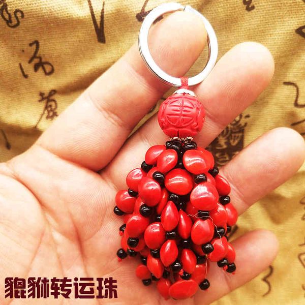 

chinese style products creative red bean acacia 48 pieces 66 blood bodhi car key pendant bag ring