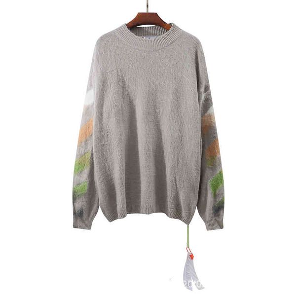 

autumn and winter new 2021 mohair men's and women's knitted sweater, Blue