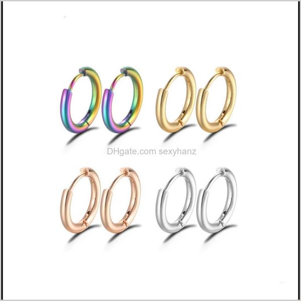 

dangle & chandelier jewelry drop delivery 2021 korean titanium fashion simple stainless steel coil earrings ear buckle xjbw5, Silver