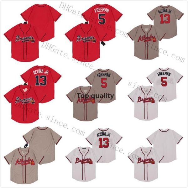 

#13 ronald acuÃ±a jr. jersey 5 freddie an blank no name no number cool flex base jersey mens stitched wholesale, Black
