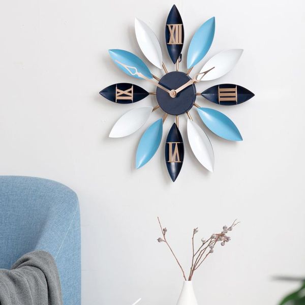

wall clocks nordic art colorful leaves clock living room decoration modern simplicity personality fashion silent home decor