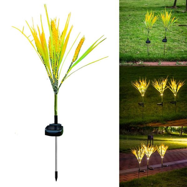 

lawn lamps 2pcs 28leds garden decor outdoor waterproof straw lamp solar wheat light landscape farmhouse yard auto on off flowerbed pathway