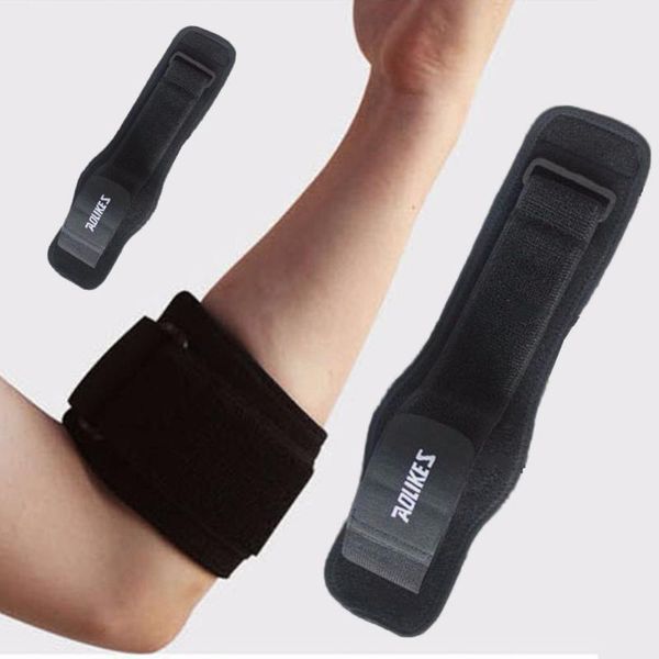 

elbow & knee pads 1pc golfers strap lateral pain syndrome epicondylitis brace adjustbale tennis support guard, Black;gray