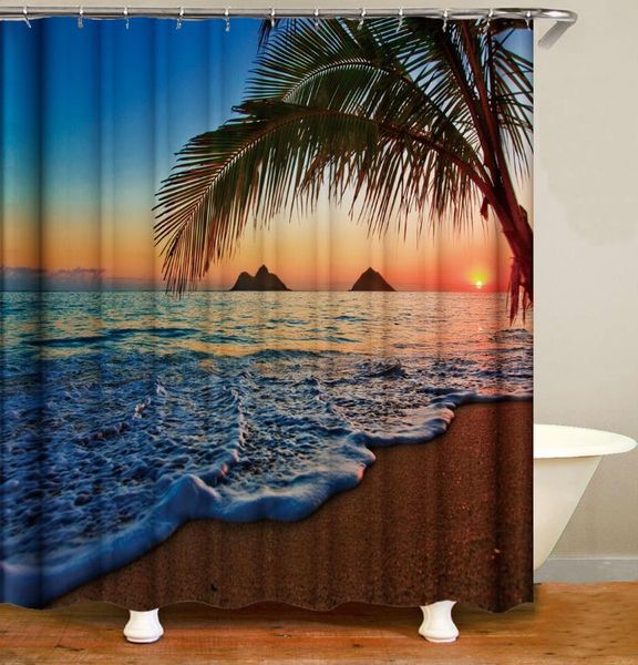 

sunlight ocean beach shower curtain colorful bathroom curtains sunset animal dolphin pattern bath screen with 12 hooks